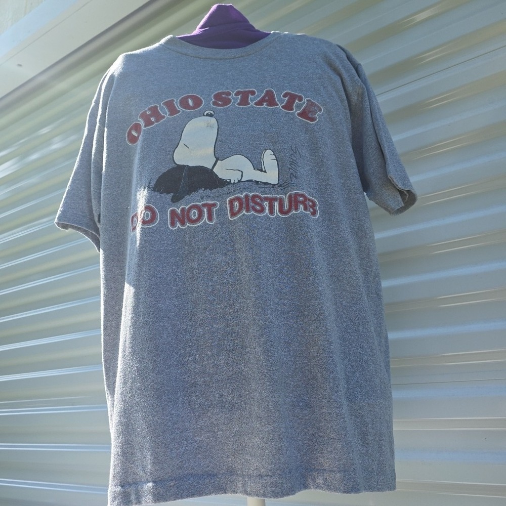 VTG Ohio State Do Not Disturb Snoopy T Shirt 1958 Peanuts Made In The USA Hippi - Picture 9 of 13
